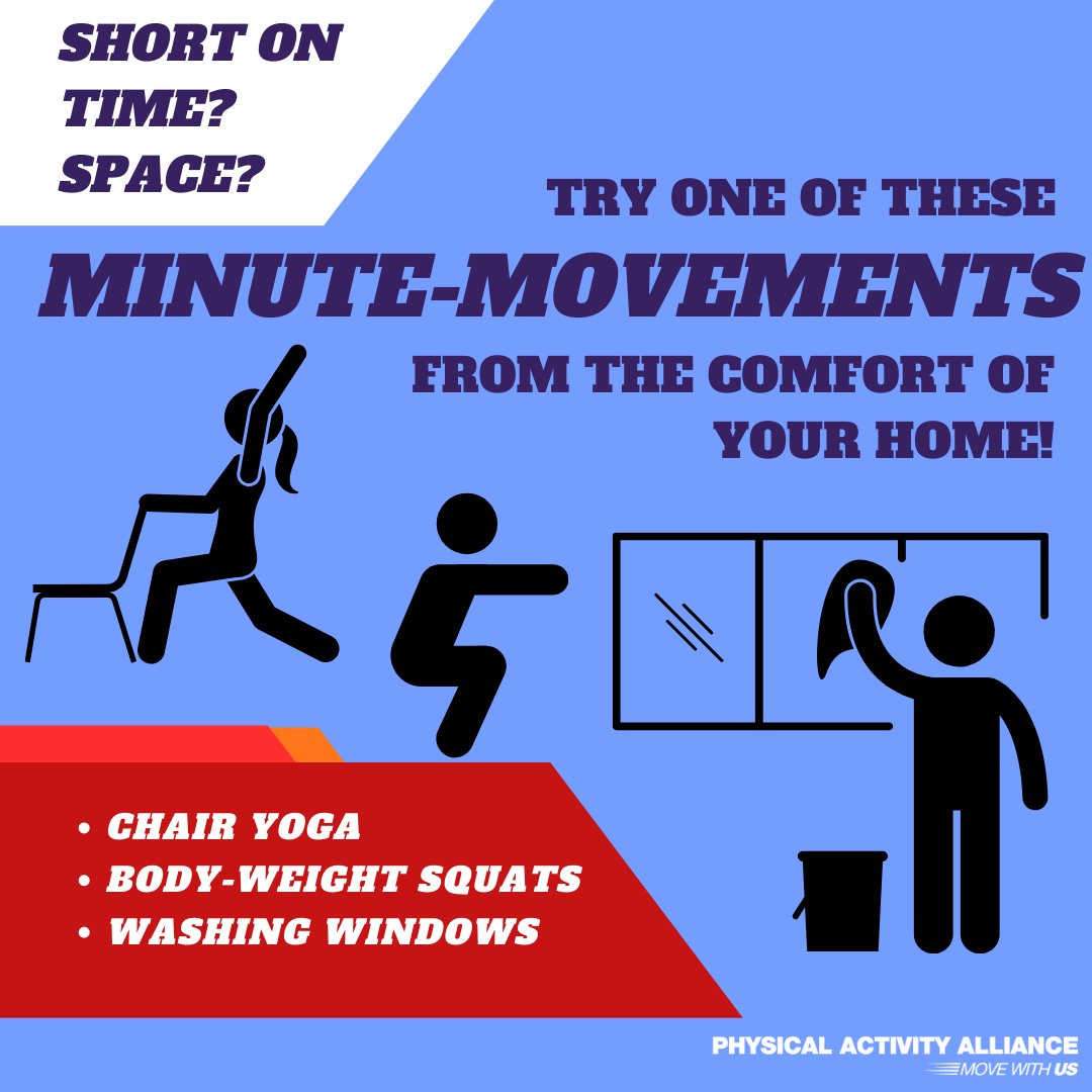 PAAmovewithUS's tweet photo. DYK: the 1st week of August is National #SimplifyYourLifeWeek? Regular #PhysicalActivity can reduce feelings of anxiety, boost cognition, & improve sleep💆💤
The @HHSGov @HHSPrevention PA Guidelines for Americans say it best: Move more, sit less 🧘♀️🚶♀️🧑🦽https://t.co/Inwb7AE06h https://t.co/GE711ySlfk
