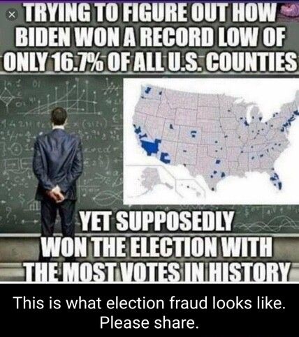 Evidence says the 2020 election was rigged TRUMP WON 👇 MICHIGAN ✔️ ARIZONA ✔️ GEORGIA ✔️ NEVADA ✔️ VIRGINIA ✔️ WISCONSIN ✔️ PENNSYLVANIA ✔️ Trump won (18) of the (19) bellwether counties, where the fuck are the Republicans Ain't no way in Hell Biden got (81M) votes 👇