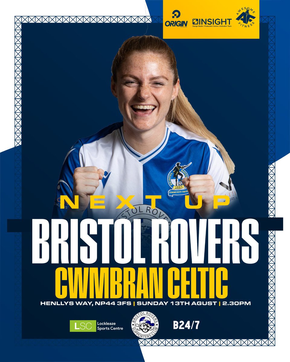 Official_BRWFC's tweet photo. 🚨NEXT UP!🚨

We can confirm our preseason friendly on Sunday 13-Aug (This Sunday) with a 2:30pm kickoff.

Ground Address: Henllys Way, Cwmbran, Torfaen, NP44 3FS (adjacent to Cwmbran Stadium).

Let’s go girls! 👊

#UTGG https://t.co/CfE5pWsDId
