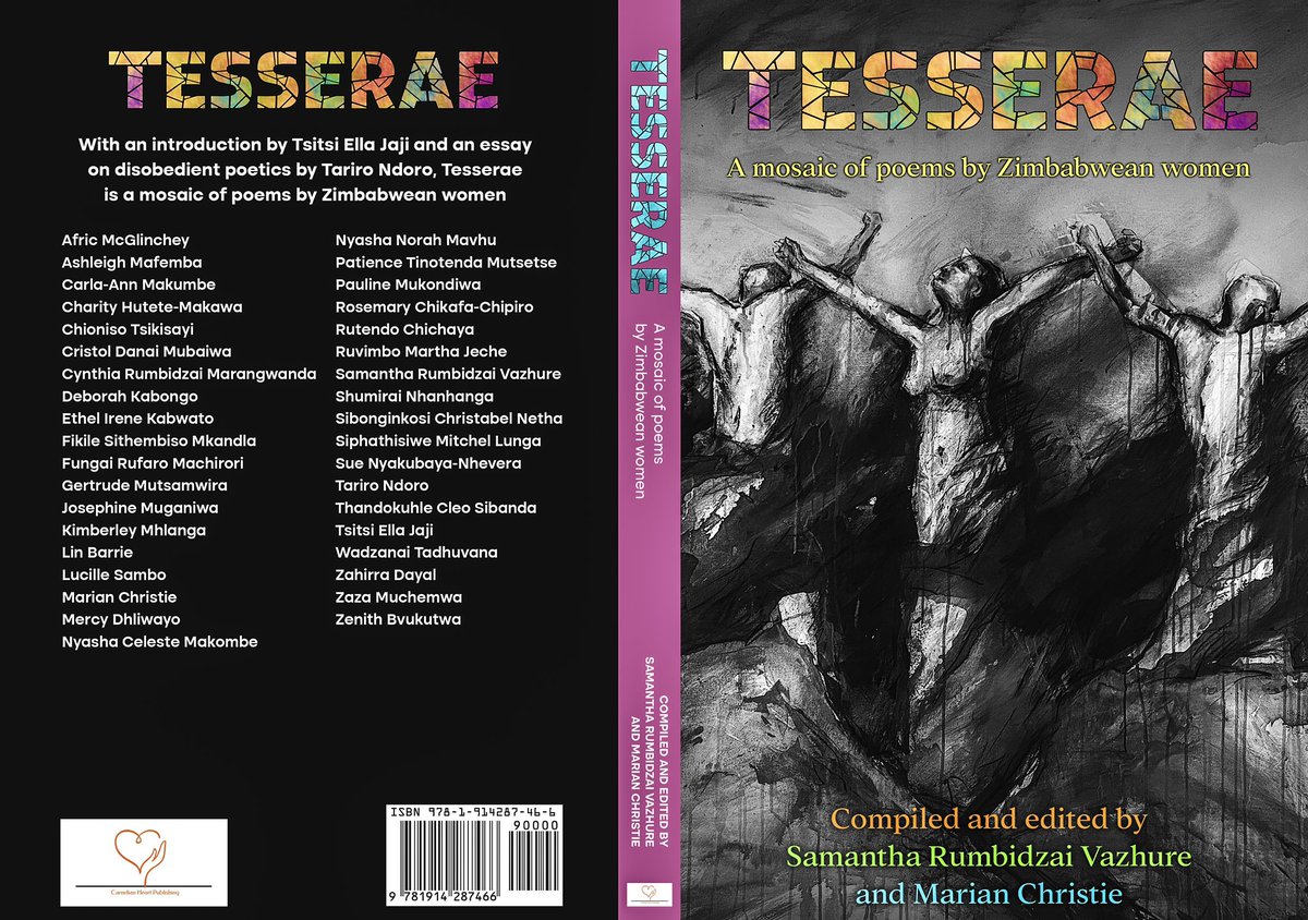 HeartCarnelian's tweet photo. We’re excited to announce &amp; reveal the covers of TESSERAE: A mosaic of poems by Zimbabwean women,  compiled &amp; edited by @SamanthaVazhure &amp; @marian_v_o. Artworks by @LinBarrie. On pre-sale now! Release date - 22 September 2023. Congratulations to the 37 contributing poets!📚🎉🧡 https://t.co/AdSG4sqYtd