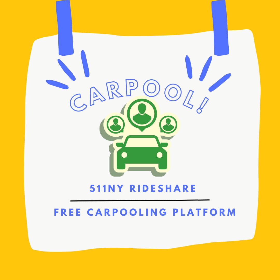 BingTAPS's tweet photo. Hey, Bearcats! Reminder, 511NY Rideshare offers an easy way to find a carpool for everyday commutes and travel to and from home on holidays and breaks. Set up your free profile today so you are ready for the upcoming semester: https://t.co/sgh0F387Vn https://t.co/N8Ondx9K8v