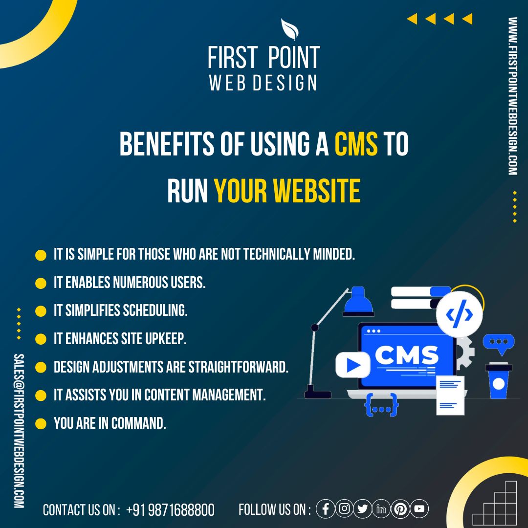 firstpointwebs's tweet photo. Benefits of using a CMS to run your website.
#contentmanagement #contentmanagementsystem #cms #contentmarketingagency #contentmanager #cmsdevelopment #cmsdevelopmentcompany #websitetips #websitecms #websitedeveloper #websitedevelopers #websitedevelopment #ecommercewebsite #fpwd https://t.co/Xm1TNleyU9