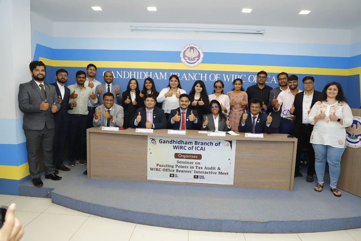 arpitkabra25's tweet image. Nurturing Connections and Knowledge Sharing! Team WIRC had the privilege of visiting the Gandhidham branch, where a seminar on 'Puzzling Points in Tax Audit' ignited enlightening discussions.

#WIRCVisits #KnowledgeExchange #ProfessionalUnity