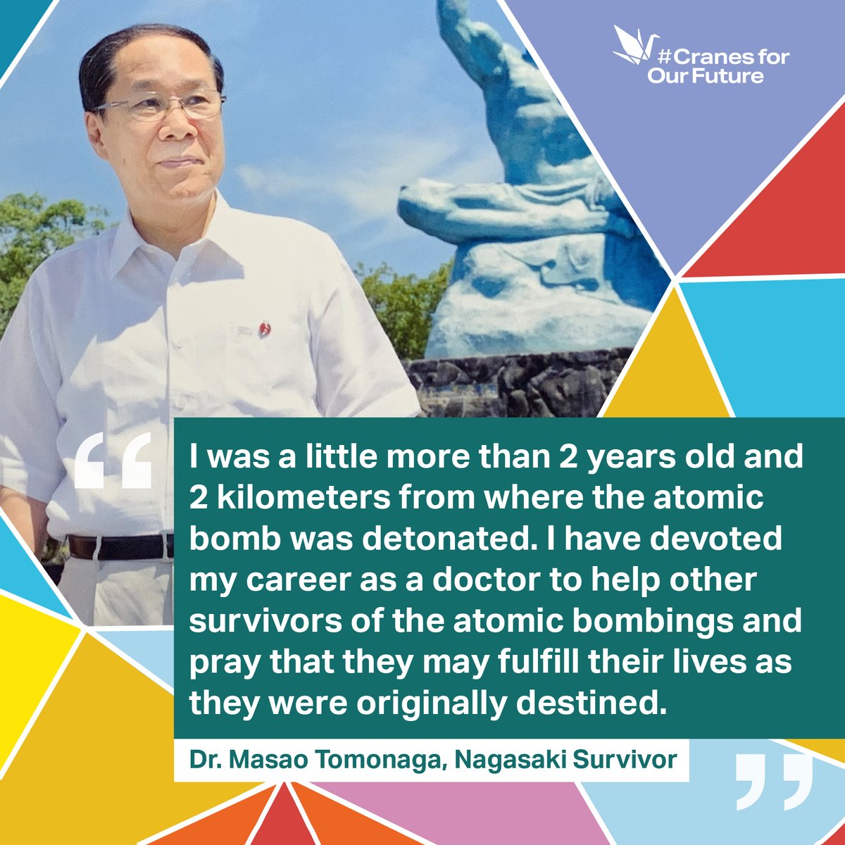 On August 9, 1945, the U.S. detonated an atomic bomb over Nagasaki, Japan. It's estimated that more than 70,000 people were killed. 

🗣️ Remember the victims &amp; honor their memory by helping ensure nuclear weapons are never used again. #CranesForOurFuture 
bit.ly/43WiIws