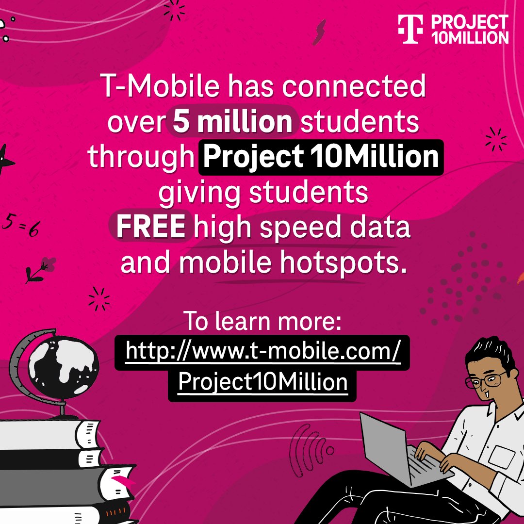 KingEileen's tweet photo. @TMobile invests in connectivity to ensure everyone has equal access to opportunity. Learn more about #Project10Million: https://t.co/ISU6VVTVqM​

#TeamMagenta​ | #BackToSchool https://t.co/eSiNOAEcMs