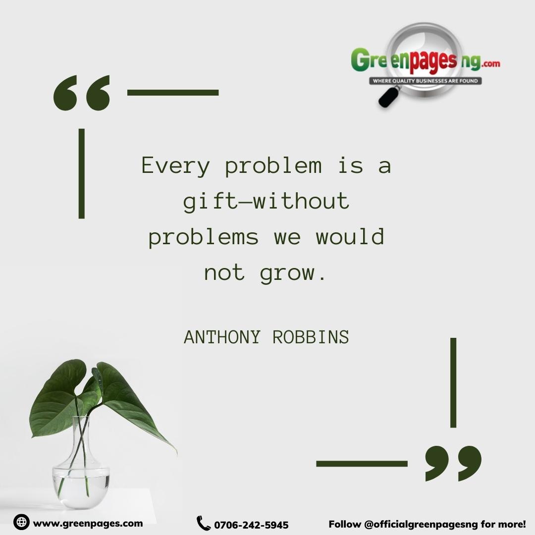 Greenpagesng's tweet photo. 🌱 Embracing challenges and growing through them! Every problem is a gift, pushing us to become stronger versions of ourselves. 🎁✨ 
#GrowthMindset #EmbraceChallenges https://t.co/Vhakq6w4uA
