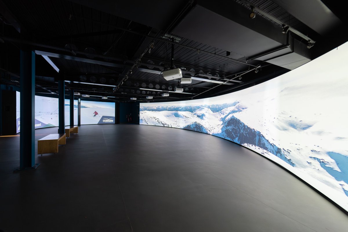 IglooVision's tweet photo. The immersive exhibition at @CairngormMtn features a stunning 27-metre twin-immersive display, showing panoramic footage of the Cairngorms National Park in all seasons. Read all about it in our latest case study https://t.co/eo0AFd44do

#immersive #highlands #xr #exhibition https://t.co/5681McvFzG