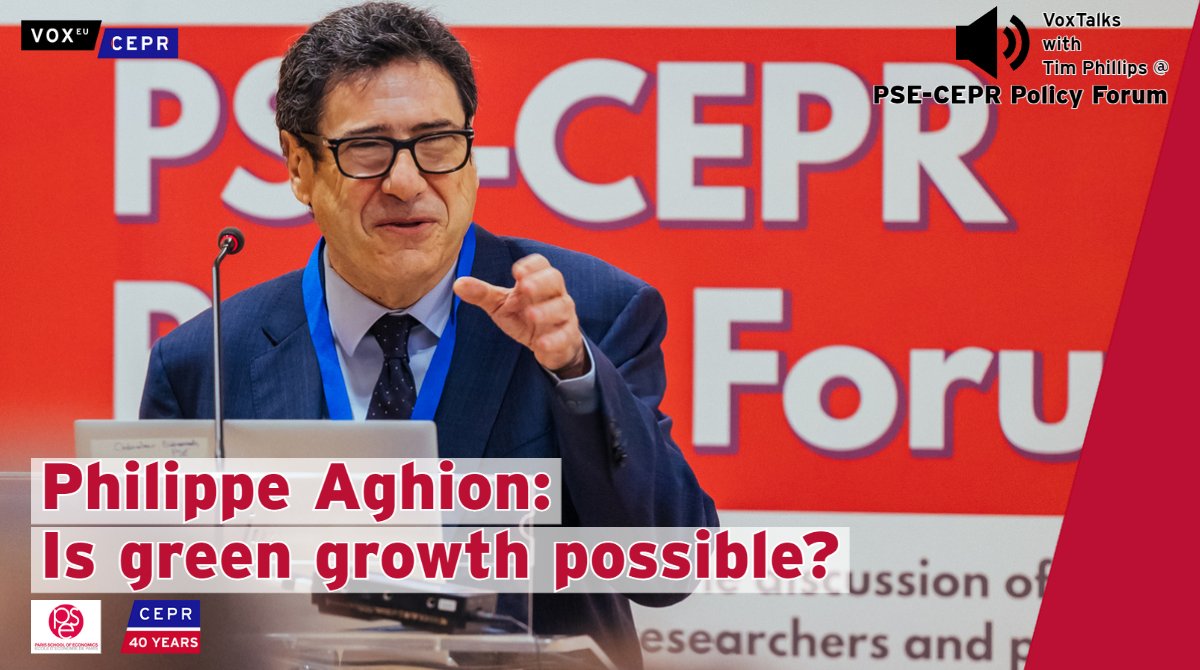 voxeu's tweet photo. The latest #Voxtalks from @PSEinfo /@cepr_org policy forum
Philippe Aghion @cdf1530 @LSEnews tells @timsvengali innovation is our best hope to tackle #ClimateChange. #Carbontaxes and improved industrial policy are both needed to transition #greenenergy. 

https://t.co/ggVxC3txcx https://t.co/rcEklEN5v8