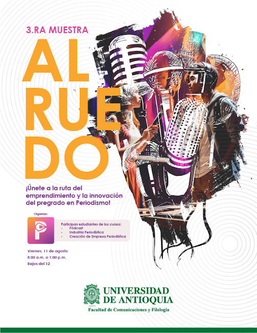 periodismoudea's tweet photo. 🚨👀🔥¡Llegó la hora de tirarse Al Ruedo! Es una muestra que nos permite reconocer la innovación y el emprendimiento en nuestro #PregradoenPeriodismo. Acompaña a los y las estudiantes que expondrán los proyectos desarrollados en diferentes cursos del pregrado📸🎬🤳🎙️📰 https://t.co/WG8tM14Ptr