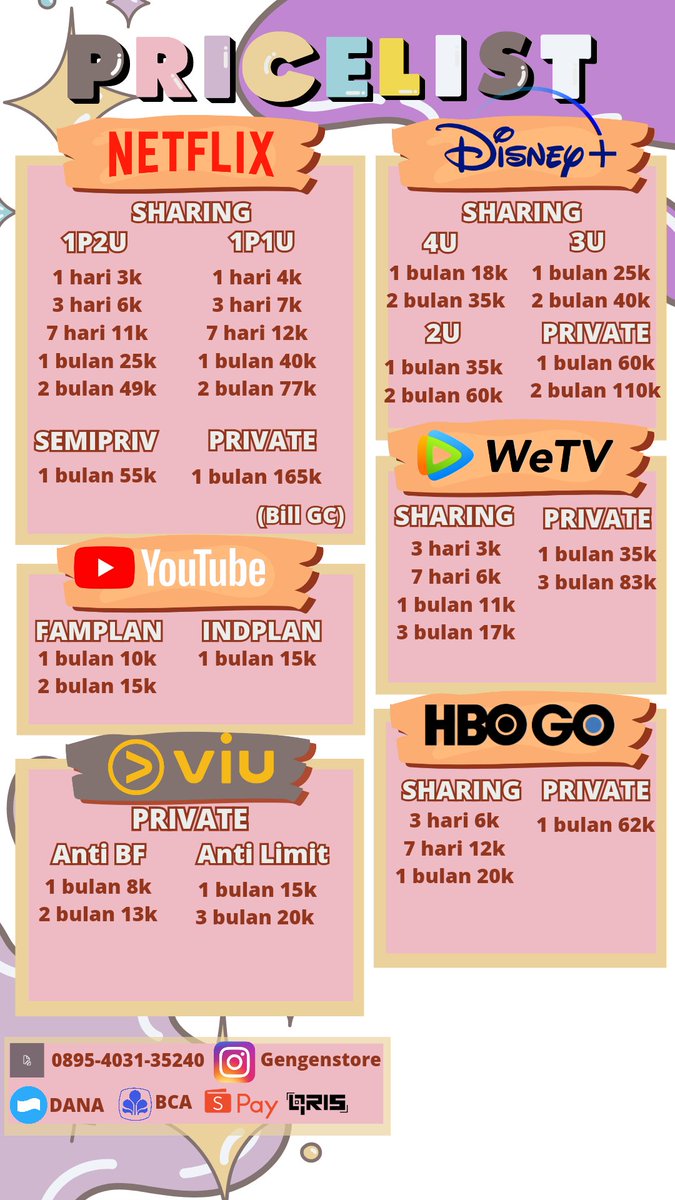 Gengenstore's tweet photo. allloooo!!💐
aku lagi ngadain promo nicc
pembelian bulanan netflix free apk vidio!💟
~full garansi⚡
~anti on hold🚫
~Netflix bill GC💯
~kualitas video HD JERNIH POL💯
yuk langsung chat akuu sblm promonya abis!👋
fast order? https://t.co/RCLaeIvcTy
testi?  https://t.co/SDigGhA6mi https://t.co/usYmtMuchZ