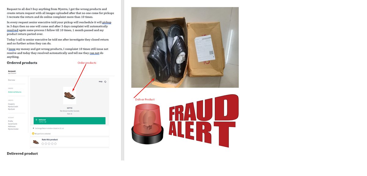 ajay1791's tweet photo. @MyntraSupport why my review is not approved, I posted truth what I face, I get wrong product and lose my money and no one can help me further I'm fighting from last 1 month 
OrderId: 124019613006920330101
Product: SOFTIO
Men Brown Comfort Sandals https://t.co/E7BLS3vtGZ