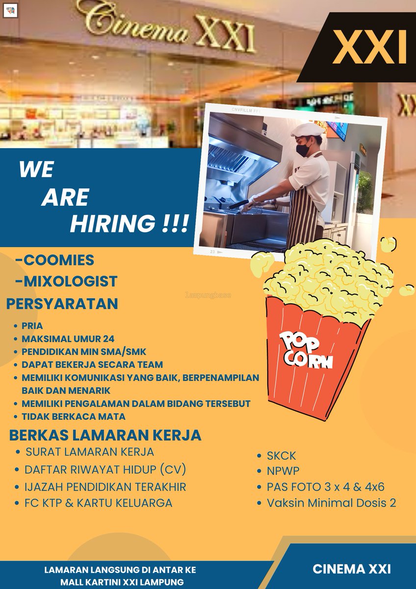 Ada loker nih geh! Langsung anter ke XXI Mall Kartini