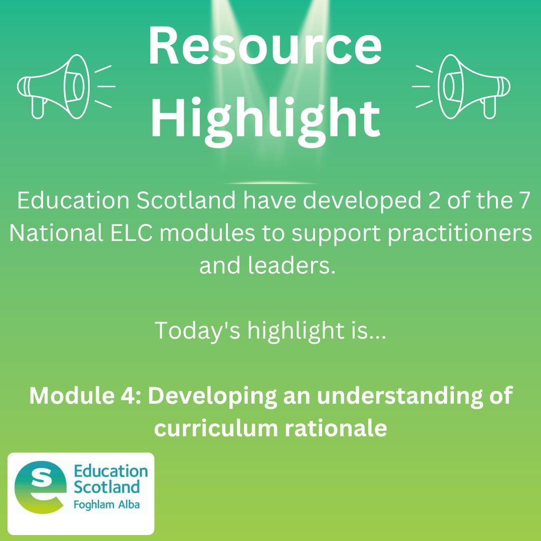 Module 4: Developing an understanding of curriculum rationale, along with the other modules, can be found on the SSSC  Learning zone which can be accessed here:  lms.learn.sssc.uk.com/course/index.p…  #TeamELC
