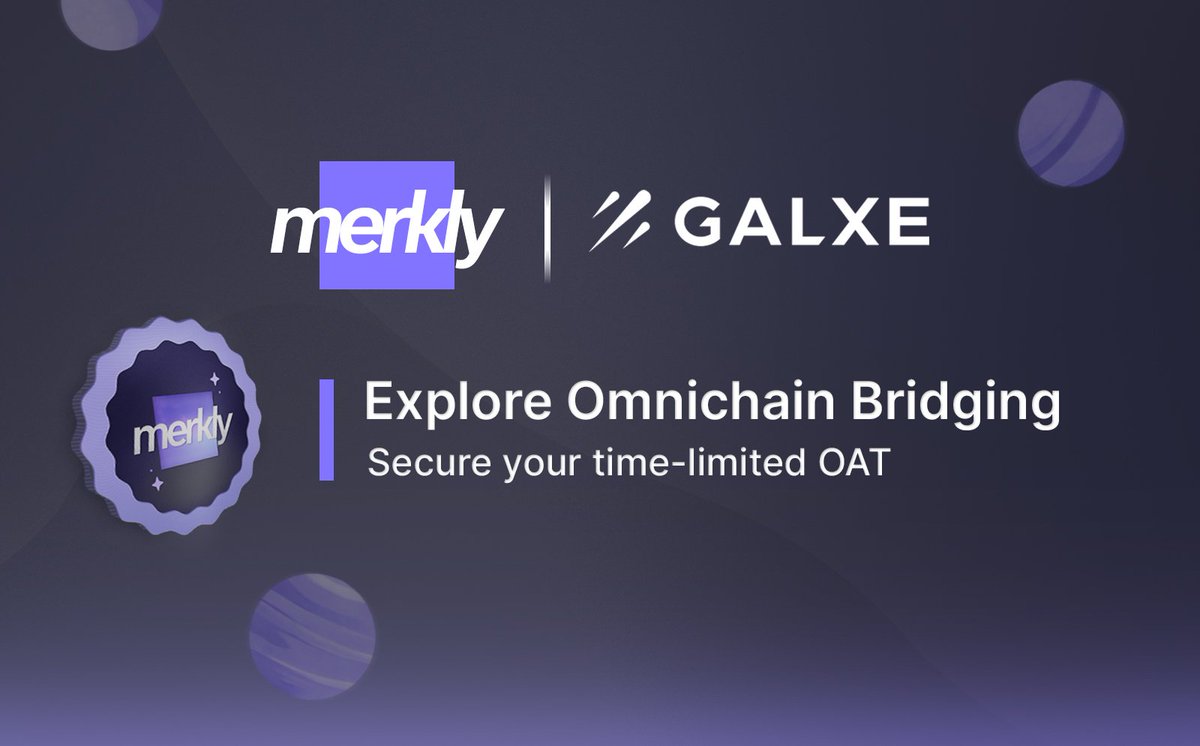 Merkly (@merkly_com) on Twitter photo ๐ขCalling all LayerZero enthusiasts!
Our <a href="/Galxe/">Galxe</a> campaign just went live โ Omnichain Bridging with Merkly.
Embark on a short but bountiful journey to familiarize yourself with the various tools Merkly has to offer. ๐
Proof of Participation -> Time-limited OATs ๐
Details ๐๐ป ๐ขCalling all LayerZero enthusiasts!
Our <a href="/Galxe/">Galxe</a> campaign just went live โ Omnichain Bridging with Merkly.
Embark on a short but bountiful journey to familiarize yourself with the various tools Merkly has to offer. ๐
Proof of Participation -> Time-limited OATs ๐
Details ๐๐ป