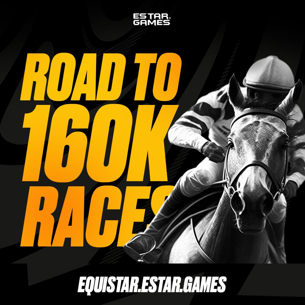 EstarToken's tweet photo. 📢#MultiversXCommunity
🏇 We're on the road to 160k races on #Equistar! 🚀🎉 Join us in this thrilling journey as we gallop towards the next milestone. The best part? You can play for free and earn $ESTAR. ⭐️
➡️https://t.co/diEGIAUvFe
⚡️The excitement is building up, and we can't wait to celebrate this achievement with our amazing community. Stay tuned for more updates and let's keep the races going strong! 🏁💥
#MultiversX #EGLD #NFT #MultiversXNFTs #NFTs #NFTCollection #NFTDROPS #nftphotography #NFTGiveaway #nftart