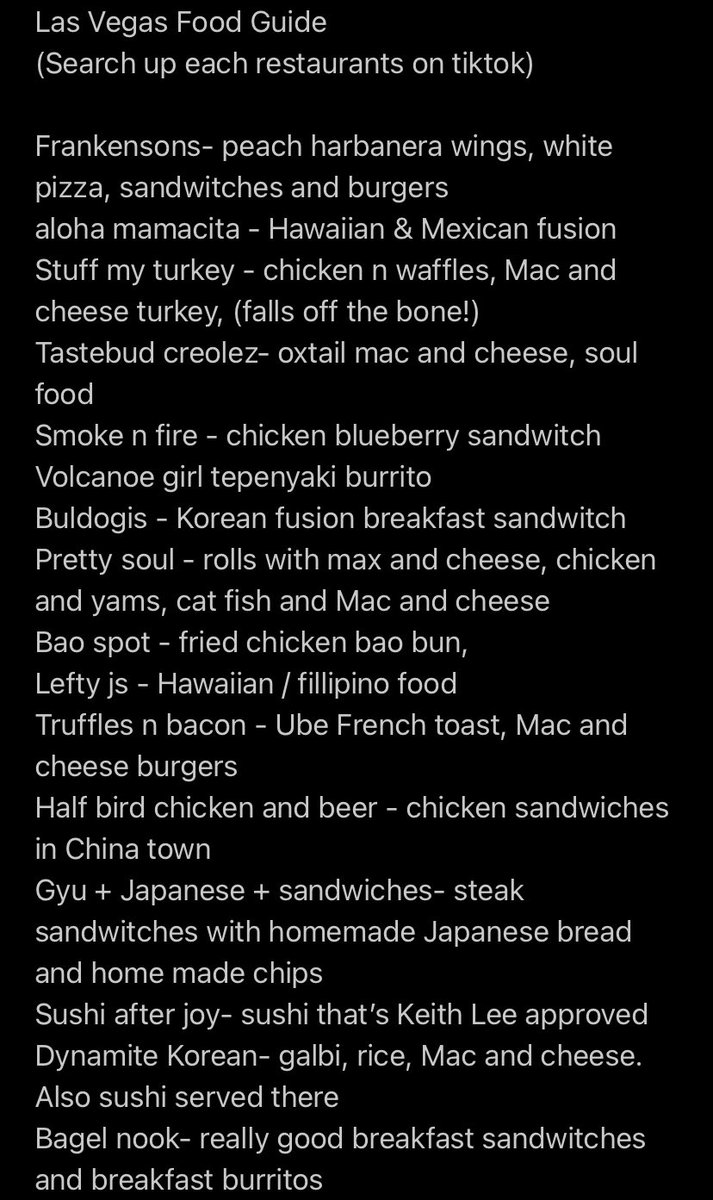 Swervinlmao's tweet photo. If you are going to twitch Vegas 2023 these are the tiktok reviewed (including Keith Lee) food spots you have to try! Did the research so y’all don’t have to! https://t.co/LlJK9oZuIs