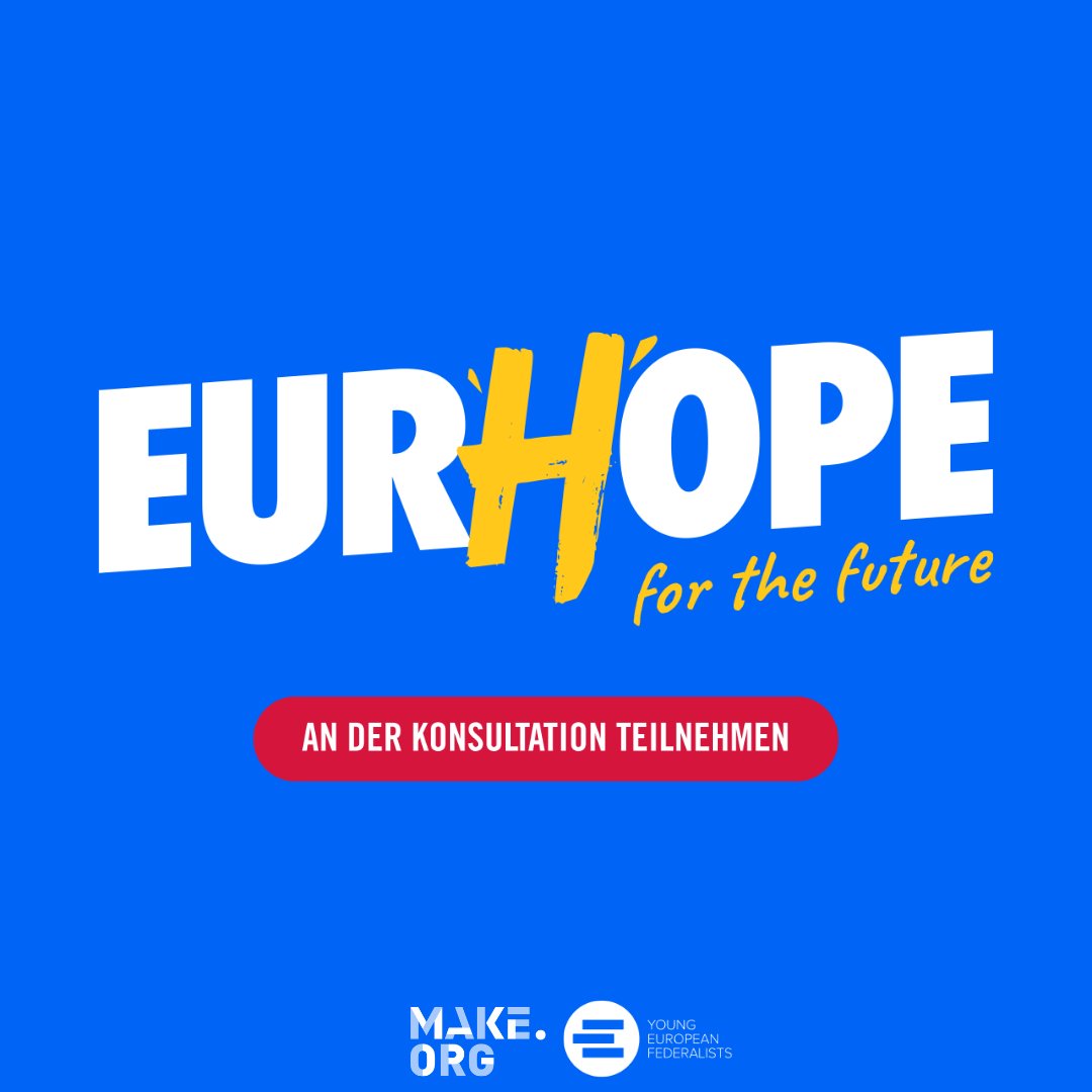 'Wie können wir gemeinsam ein 🇪🇺 aufbauen, das die künftigen Herausforderungen erfolgreich bewältigen kann?' 🇪🇺Die mehrsprachige Konsultation #EurHope ist in 27 Mitgliedstaaten geöffnet, um die Prioritäten junger Menschen vor den Wahlen 2024 zu ermitteln➡️eurhope.org