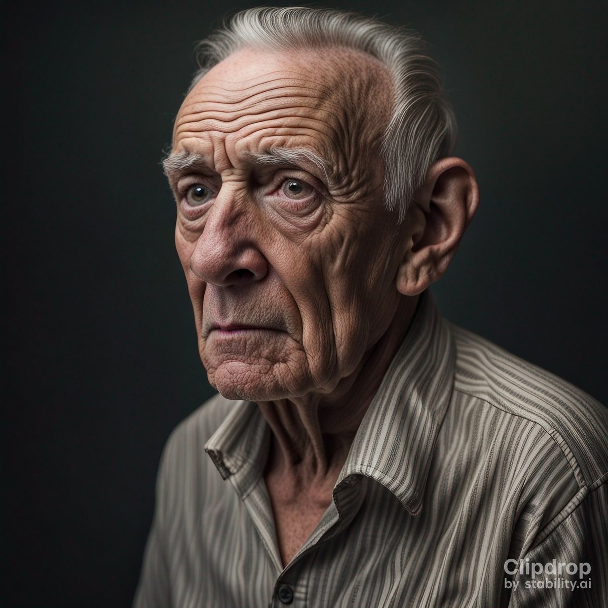 aicodeart's tweet photo. Portrait photograph, picture of an ageing vulnerable man. Hyperrealistic portrait mimicking a human head with the utmost level of details and correct skin tones #clipdrop #sdxl https://t.co/7agBXKmBHL