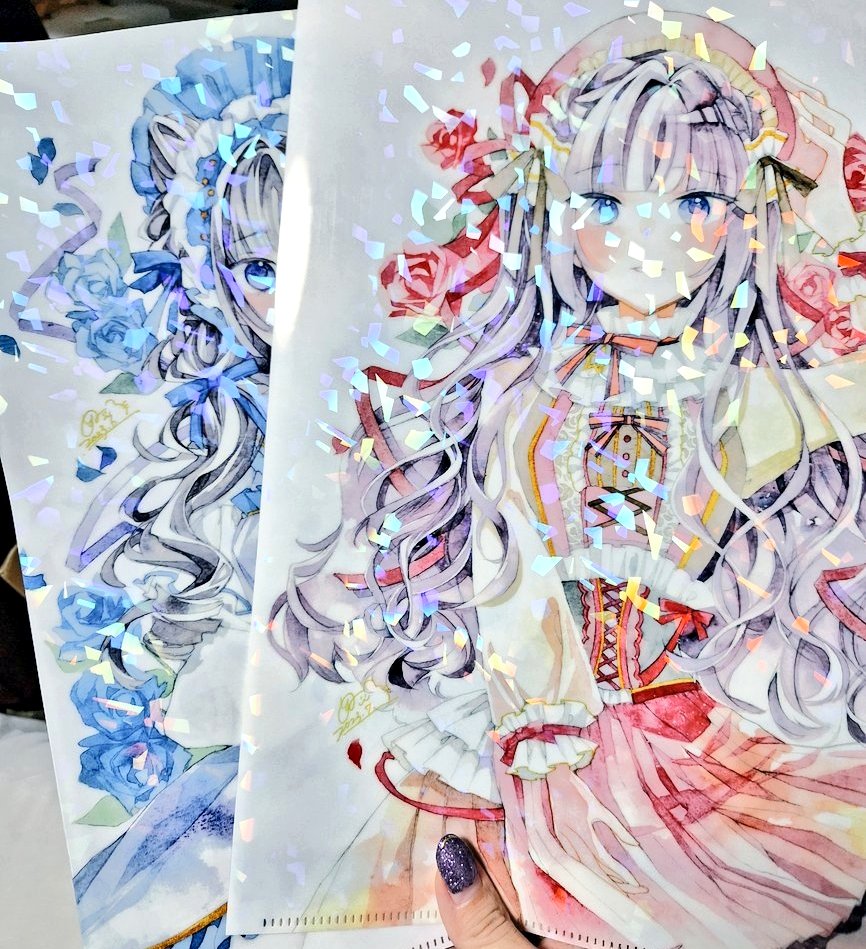 「ホログラム両面クリアファイル届いた～!わ〜!かわいい!」|憂有@制作中のイラスト