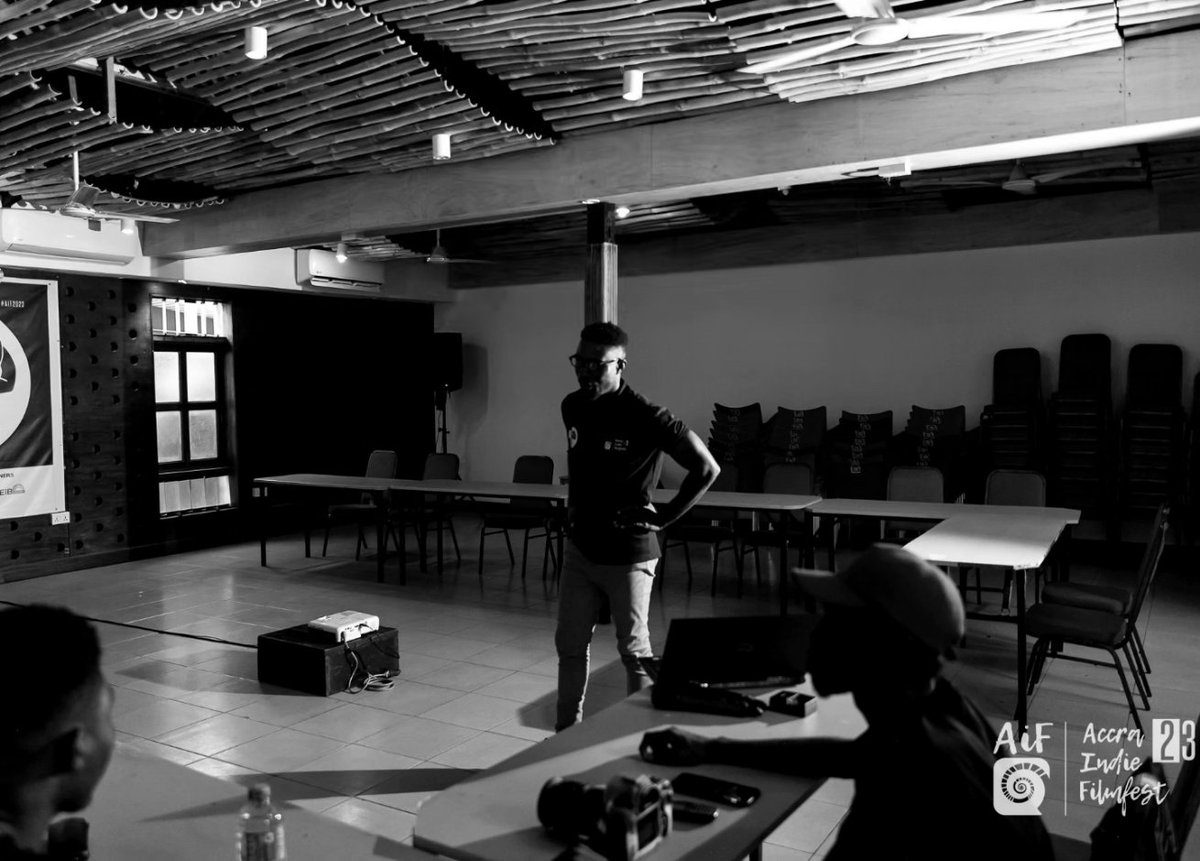 accraindiefilm1's tweet photo. If you missed out on our very first workshop for the festival on the topic "Directing Your First Short Film" this is how we had the kick off.

We look forward to seeing your works pretty soon!!

#AiF23 https://t.co/pwJwh5orXw