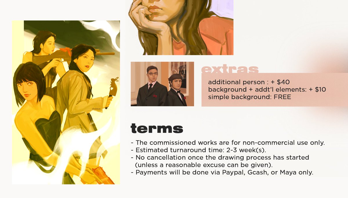 i'm open for commissions! send me a message (dm) if you're interested☺️