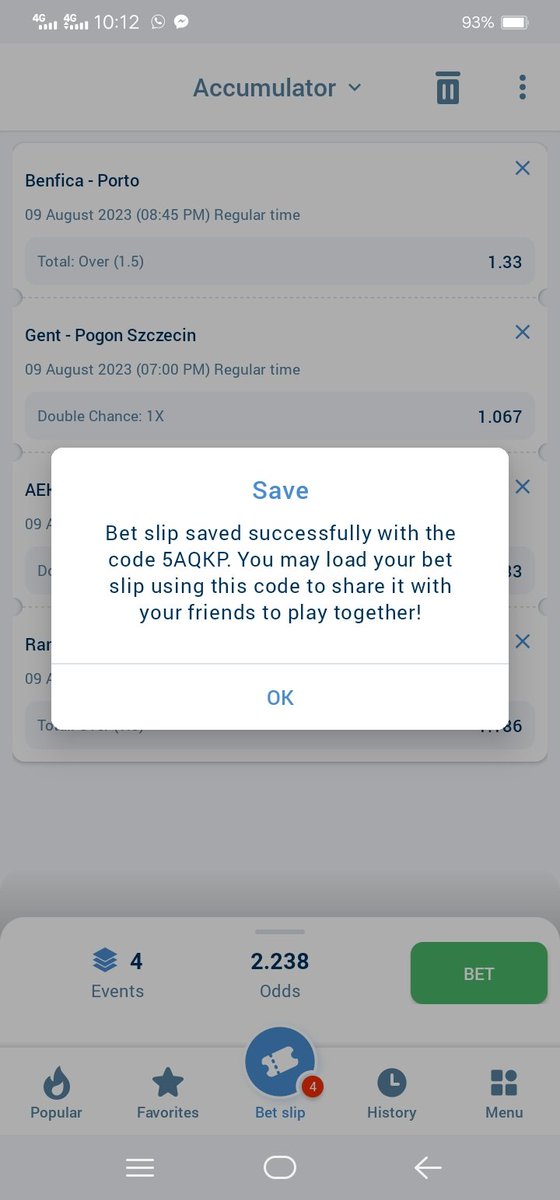 2 odds on 1XBET
Global Code 👍 5AQ
Don't have an account? 
 Register Here 👇👇👇 and get 300% BONUS on your first deposit 
bit.ly/betbook01
bit.ly/betbook01 
Use PromoCode: BETBOOK01
@midetips @hermperor002 @ADE_XFCTIPS @Agba_Tuzpundit @ajalathepunter @Ajebopunter