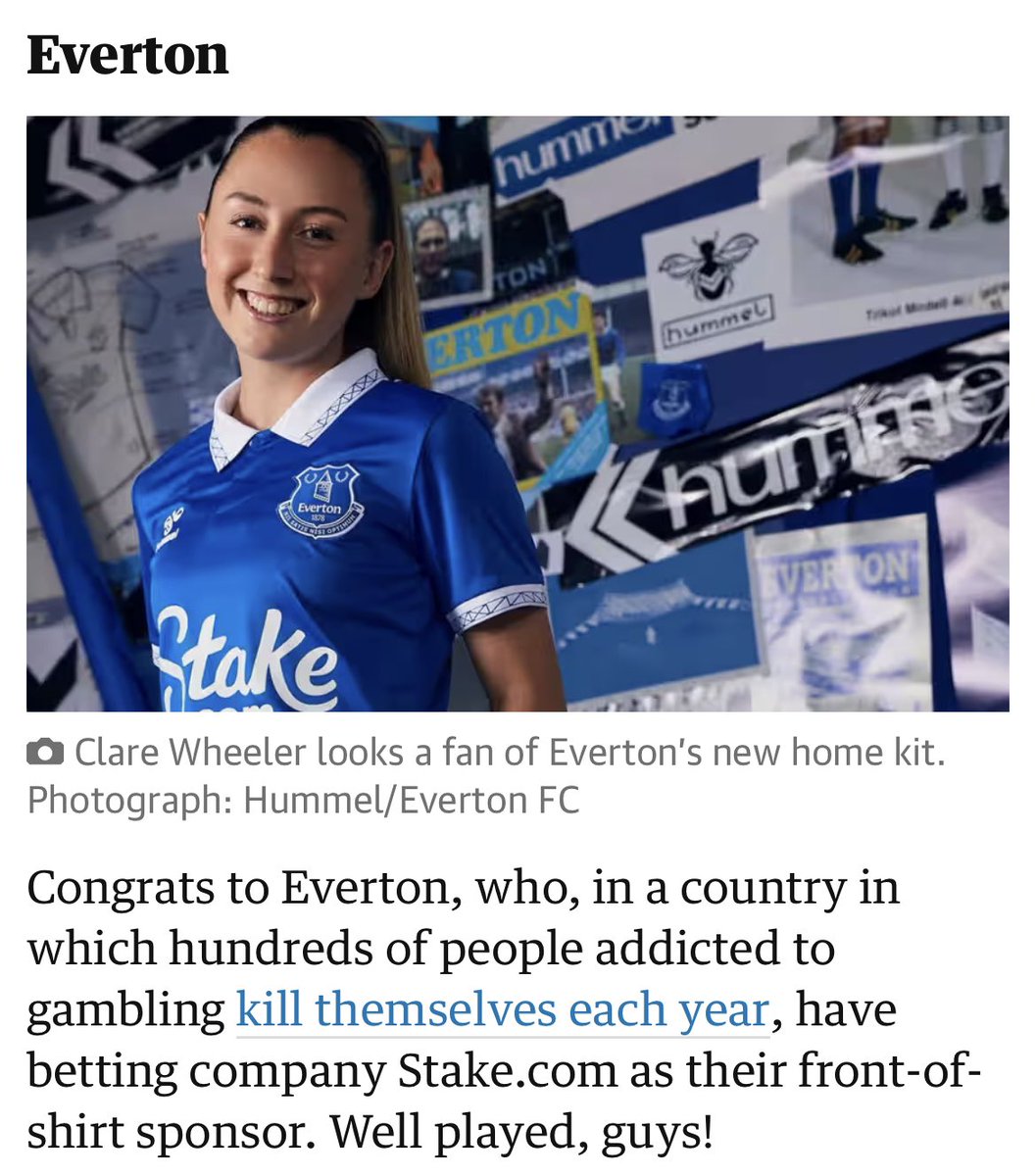L4kepond's tweet photo. Critical Support for the guardian absolutely going in on the betting sponsorship in the premier league https://t.co/xcYL9BzOEm