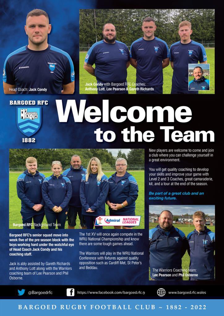 Bargoedrfc's tweet photo. The Coaching squad and support staff for this season💪🏽 https://t.co/QN0f30Vqrh