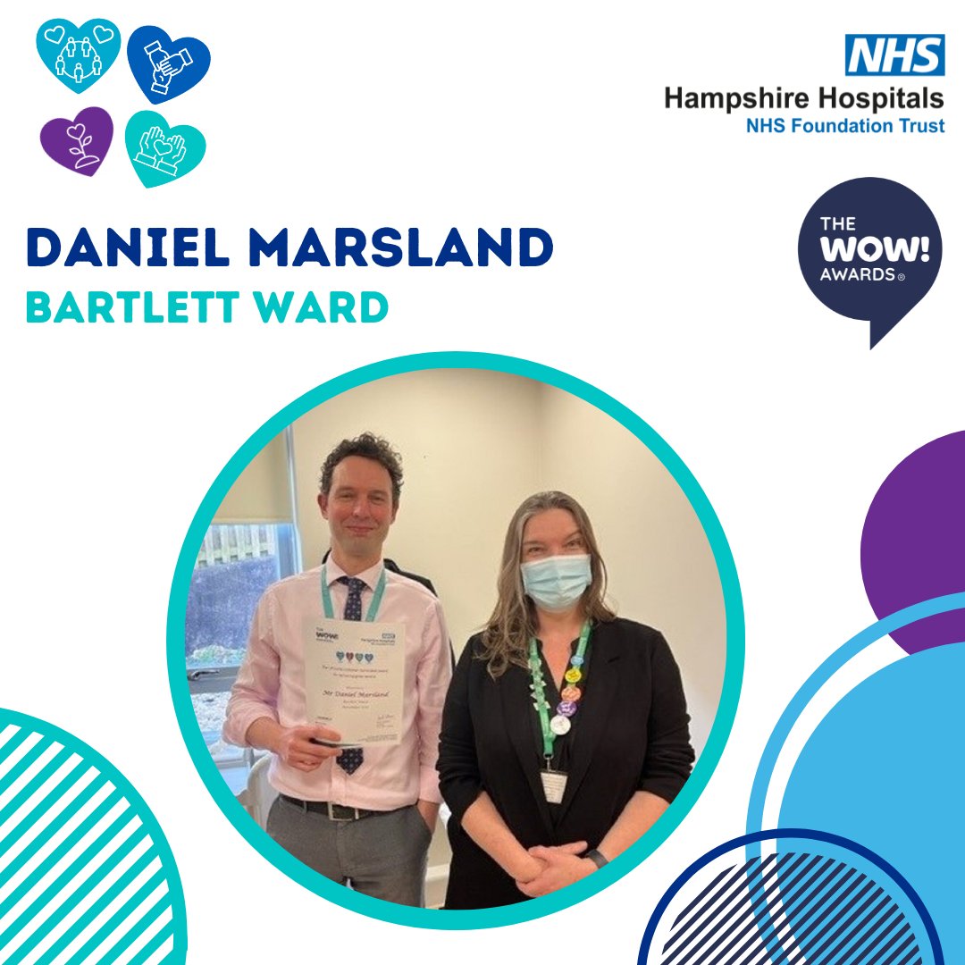 WOW! Congratulations to Daniel! 💙 Through @thewowawards we at Hampshire Hospitals recognise our incredible staff’s dedication to living our CARE values. Take a look at more winners and nominations at hampshire.thewowawards.co.uk
