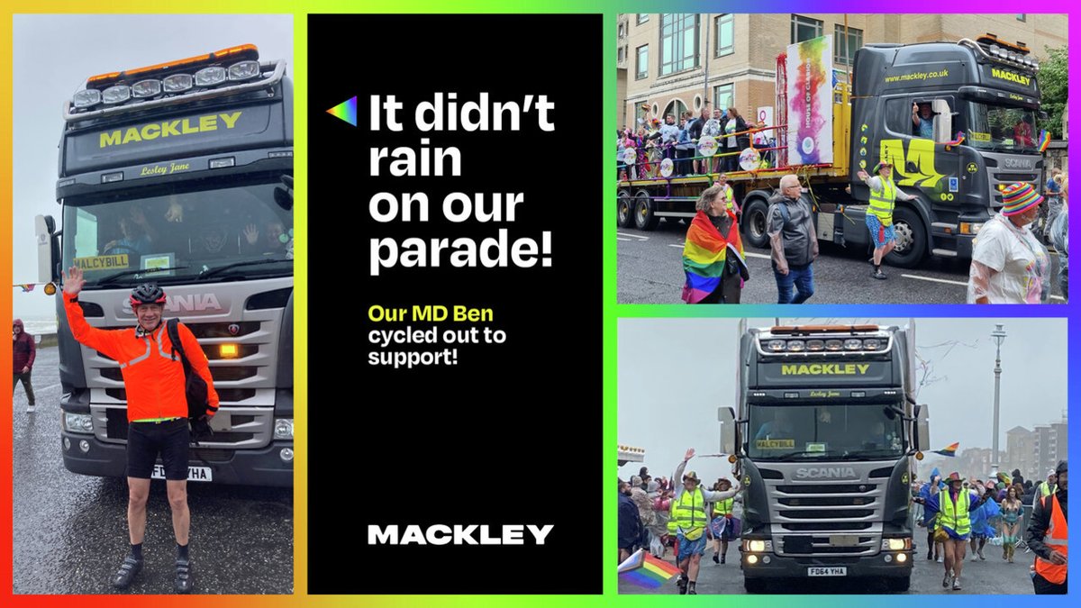 jtmackley's tweet image. It didn&apos;t rain on our #parade! 🌈

It was a pleasure transporting the Clarion Housing Group around Brighton. Several staff braved the weather to show support for #Pride this weekend, our MD Ben cycled in to wave them along

#thatscommitment #brightonpride #happypride #prideandjoy