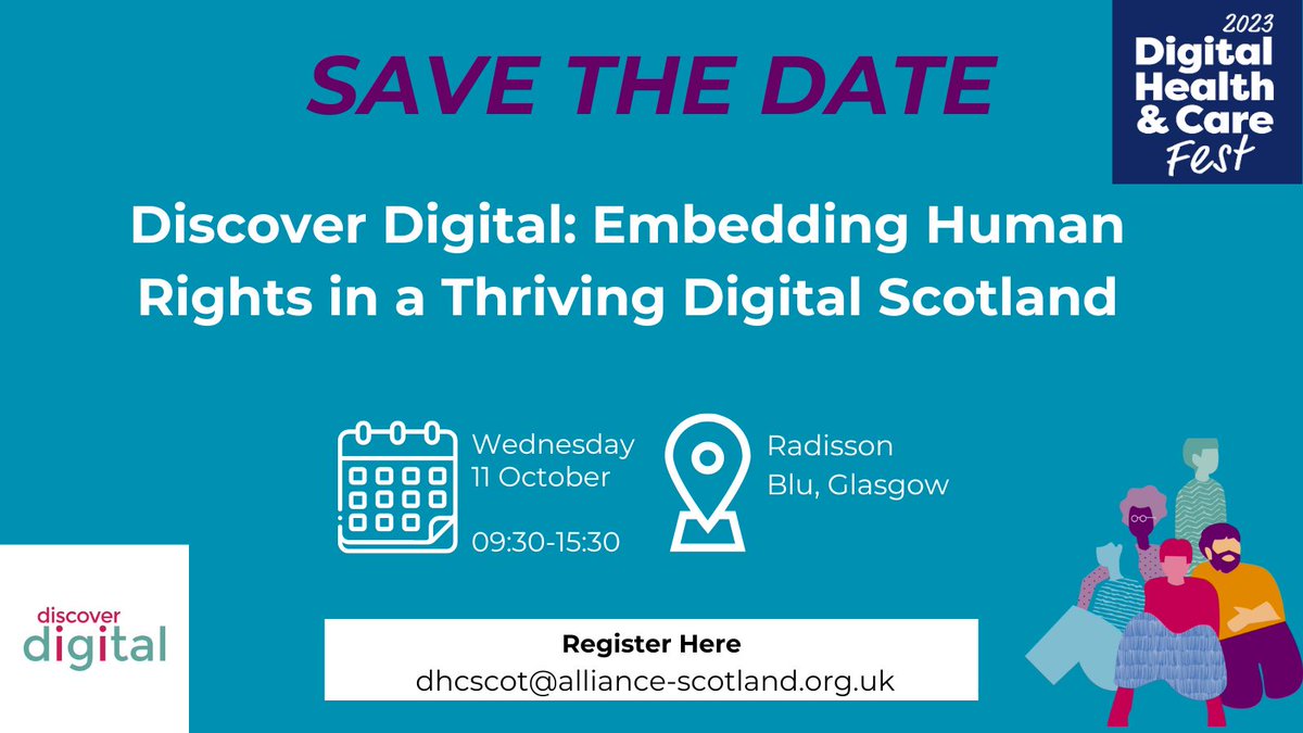 alissprogramme's tweet photo. 📢Save The Date!  

Come along to the #DiscoverDigital event ⬇️

Discover Digital: Embedding Human Rights in a Thriving Digital Scotland 

🗓️Wednesday 11th October at 09:30am to 15:30pm
📍Radisson Blu, Glasgow https://t.co/zo0XIU78Ba