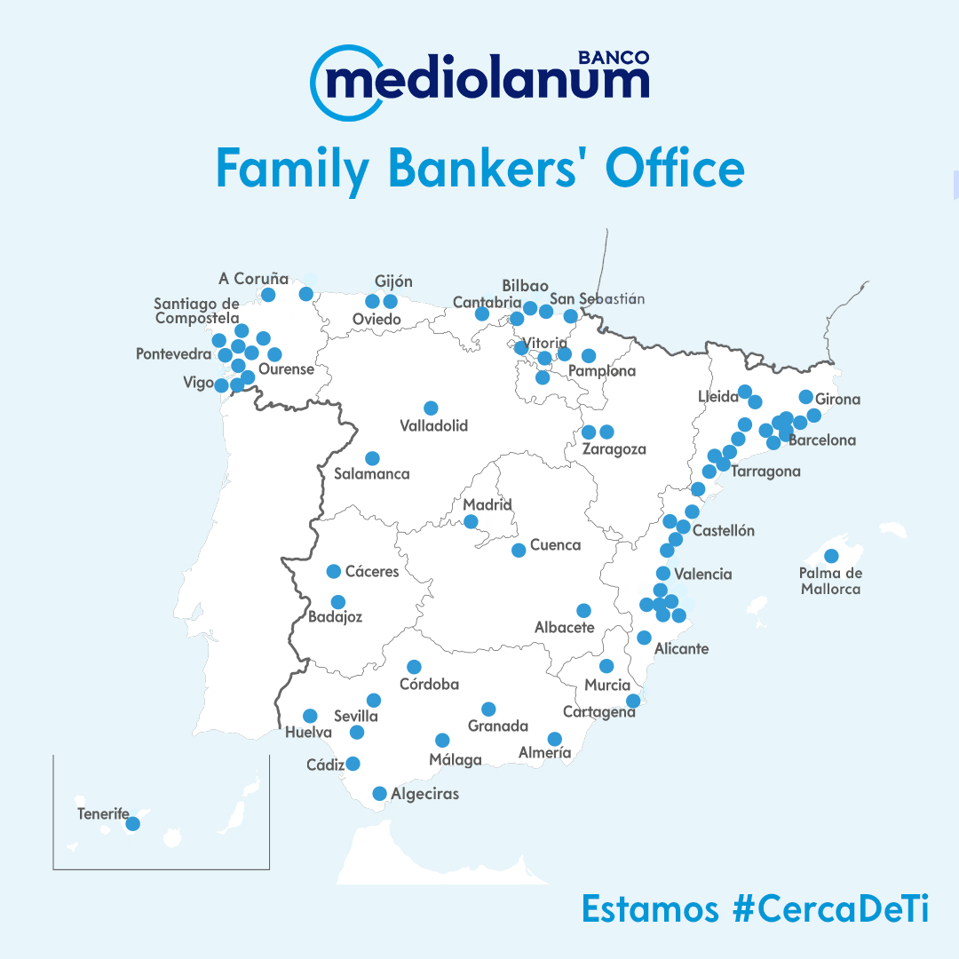 En Banco Mediolanum estamos siempre #CercaDeTi 😉 ¿Cuál es tu Family Bankers’ Office más cercana?  👉 loom.ly/tW0yXlg