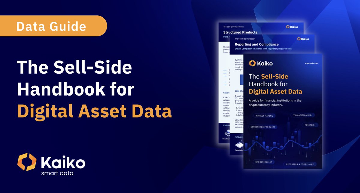 KaikoData's tweet image. 🔔Introducing: The ultimate guide for financial institutions in the #crypto industry.
Our Sell-Side Handbook explores the data products that empower all major use cases:
👉research and trading
👉structured products
👉reporting/compliance
Download: kaiko.com/blogs/examples…