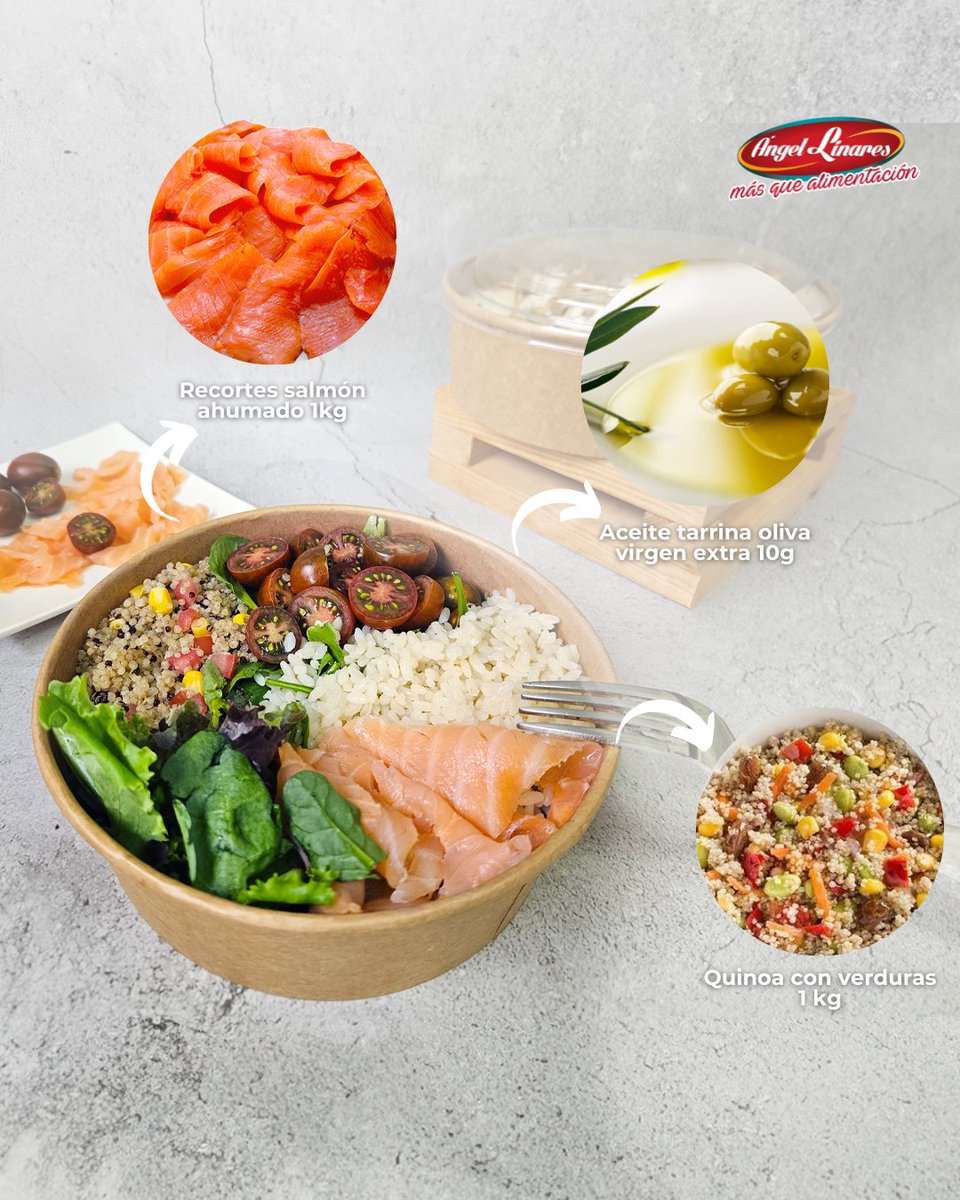 AngelLinaresSA's tweet photo. 🥗 ¡Exquisita Ensalada de Salmón Ahumado y Quinoa con un Toque de Frescura! 🍽️
¡Vaya combinación! Una explosión de sabores frescos y saludables que sorprenderán a tus clientes en cada bocado 😋 #ensalada #verano #delicioso #Receta https://t.co/bb8f4TNyPB