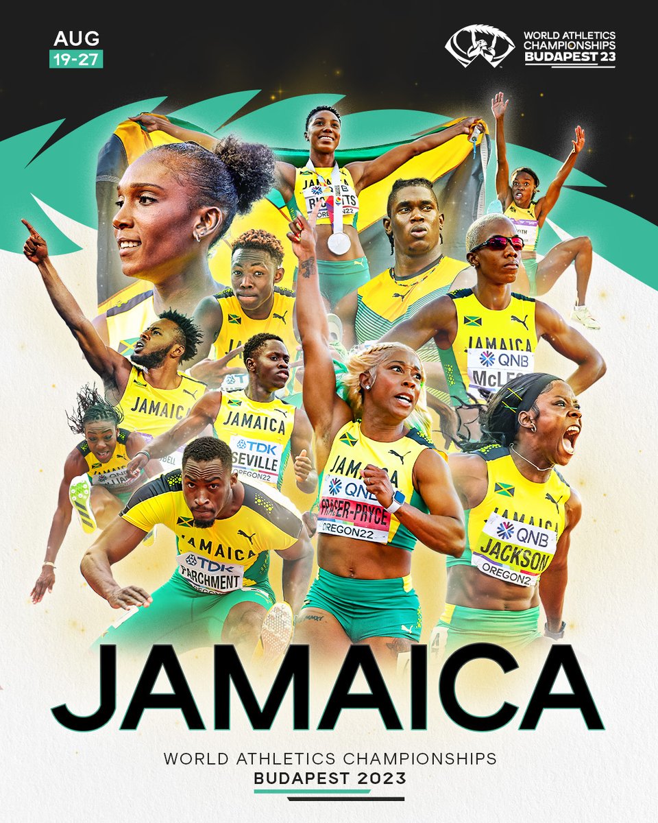 World Athletics (@worldathletics) on Twitter photo Team 🇯🇲 bringing the heat to <a href="/wabudapest23/">World Athletics Championships Budapest 23</a> 🔥
#WorldAthleticsChamps Team 🇯🇲 bringing the heat to <a href="/wabudapest23/">World Athletics Championships Budapest 23</a> 🔥
#WorldAthleticsChamps