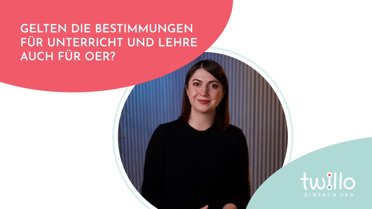 Gelten die Bestimmungen für #Unterricht und #Lehre (§60a UrhG) auch für #OER? In unserer #kurzerklärt Videoreihe klärt Britta diese Frage auf. #OERde #Urheberrecht doi.org/10.5446/62496