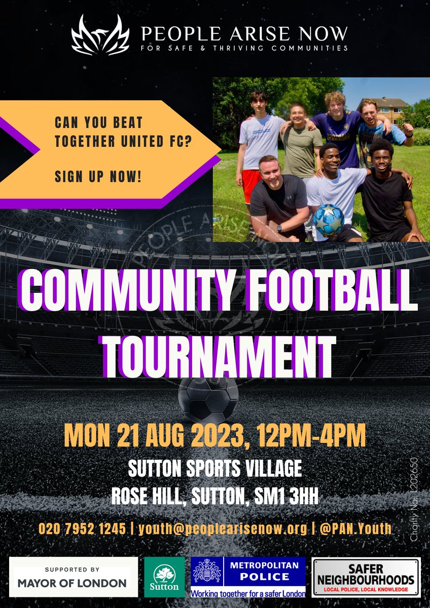 MPSWandleValley's tweet photo. PAN are local charity who have helped officers engage with our local young communities, we've learned a lot from them (and not just about football!). Sign ups are open, please get in touch via the details below if you are interested! https://t.co/cZB7PEl2PF