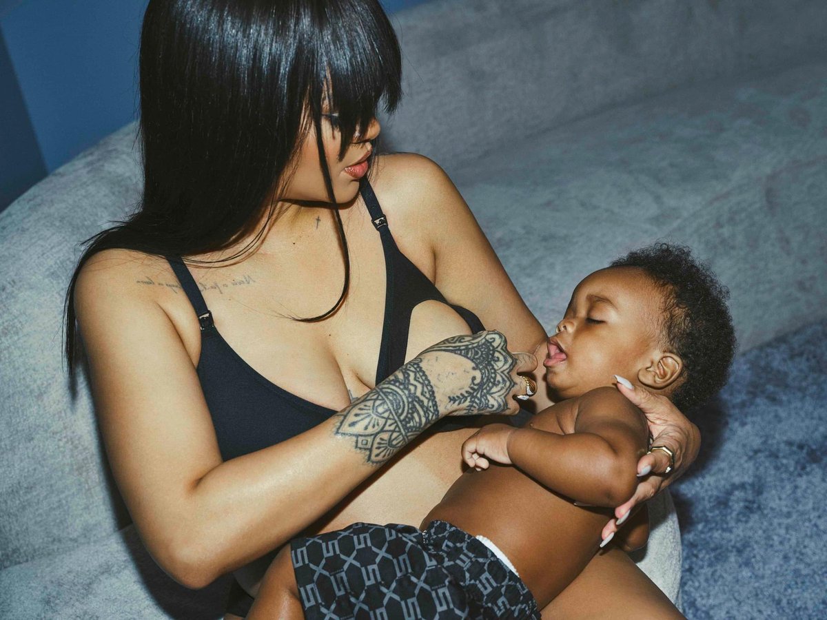 Rihanna and RZA  for Savage x Fenty maternitywear shoot