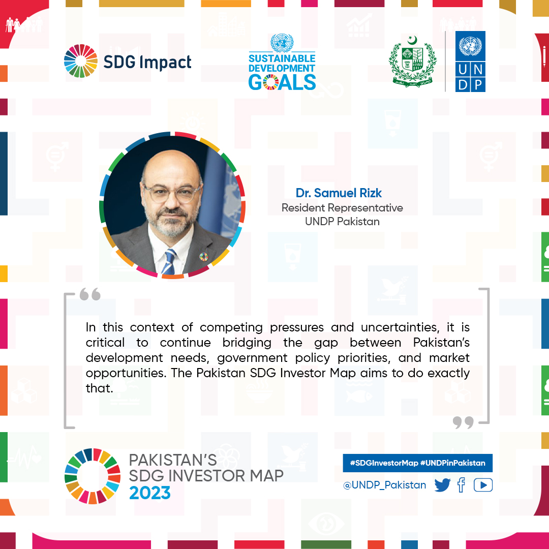 UNDP_Pakistan's tweet photo. #UNDPinPakistan @GovtofPakistan @ForeignOfficePk present Pakistan's 1st #SDG Investor Map 2023.

"I look forward to seeing conversion of report findings into multibillion transactions to position🇵🇰on global &amp; regional platforms for economic diplomacy."
- H.E. @BBhuttoZardari 1/2 https://t.co/1jnCNXB9SE