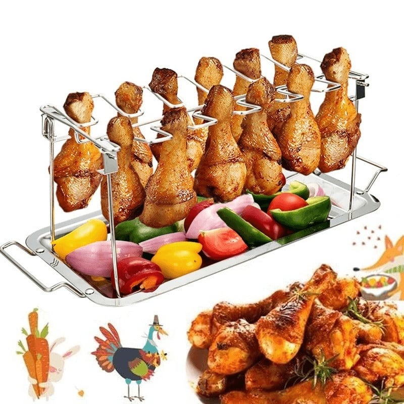 🔥Roasted Chicken Rack Holder. 🎁Everyone need this for any party. 🍗This tip will help you have nice chicken!!!