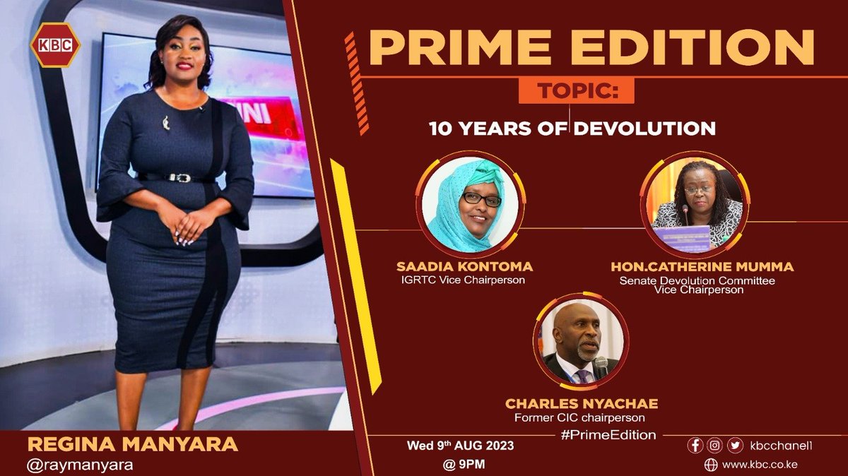 KBCChannel1's tweet image. Has Devolution transformed your county? 
Share your opinion with us...

Watch #PrimeEdition at 9:00PM
As we discuss 10years of Devolution.
#DevolutionAt10
#KBCniYetu^EM