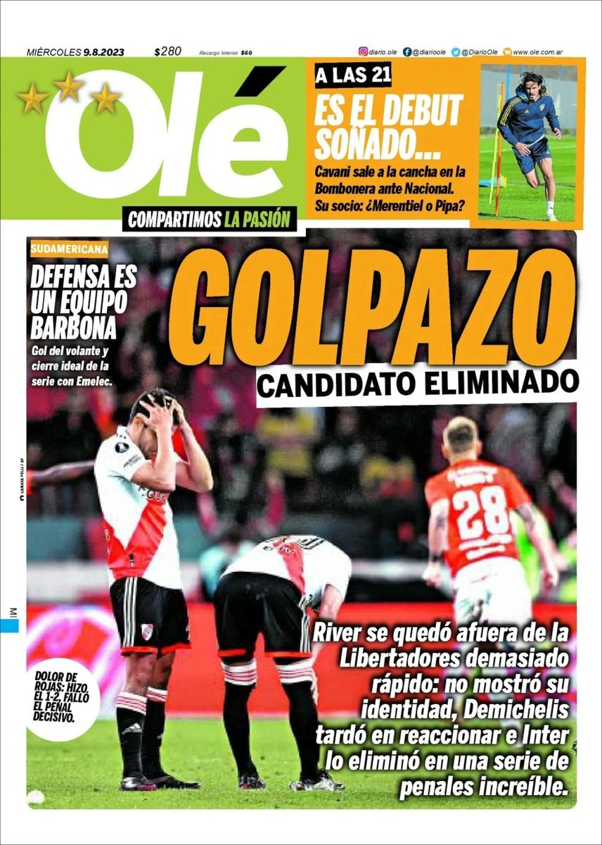 DiarioOle's tweet photo. 📰 #LaTapaDeOle l Miércoles 9 de agosto https://t.co/SwjojfnvoU