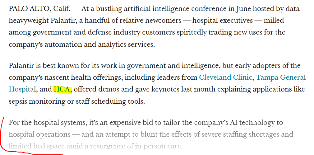caitchirps's tweet photo. Well, of course. Makes total sense. 
Palantir $HCA  
7/7/23 "Palantir’s small but growing health-software business leans on meeting customers’ demands"  https://t.co/McJpOEKT3g https://t.co/14O8PyblSg