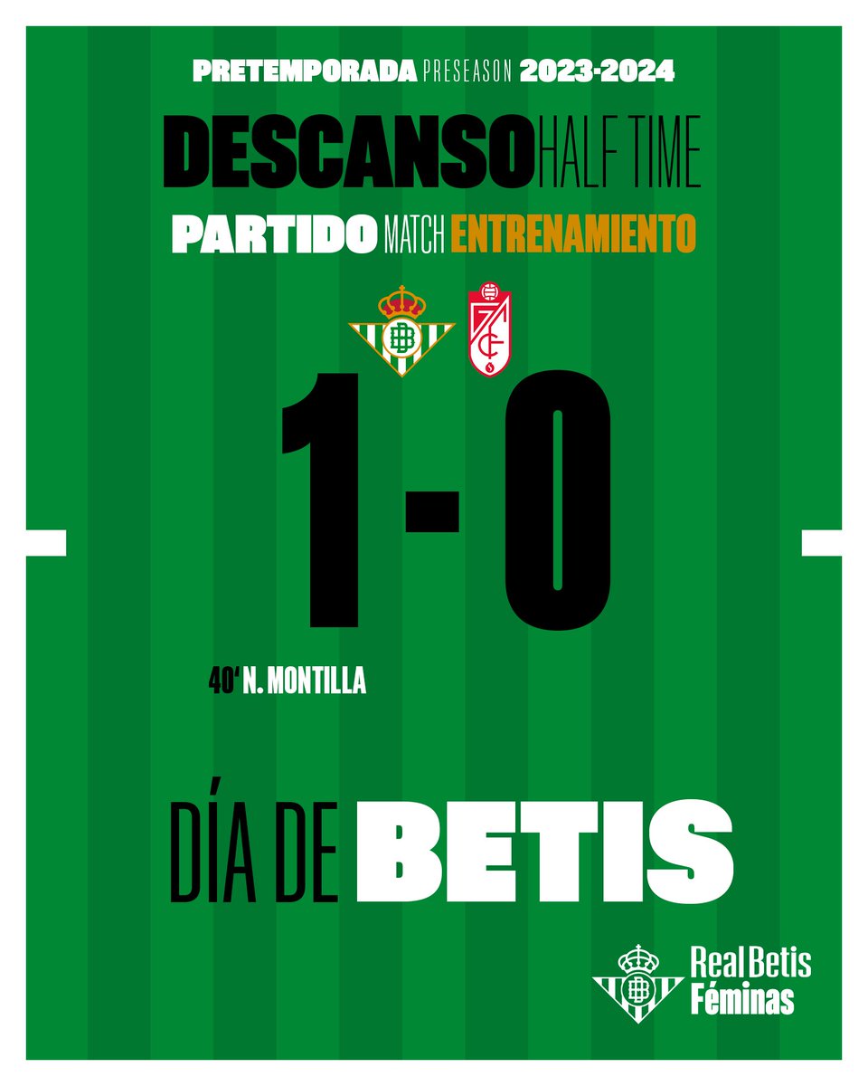 45' ⌚️⚽️ ¡Descanso en la CD Luis del Sol! ⏸️

💚🤍 #RealBetisGranadaCF 1-0 🔴⚪️

#BetisFéminas