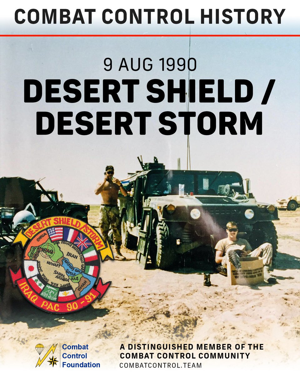 #CCT History, #OTD 1990 - #AirForceSpecialOperationsCommand #AFSOC deploys a #CombatController survey team and other #AFSPECWAR units to King Fahd Airport Saudi Arabia in support of #DesertShield. Learn more about this mission:  combatcontrolfoundation.org/post/desert-sh…