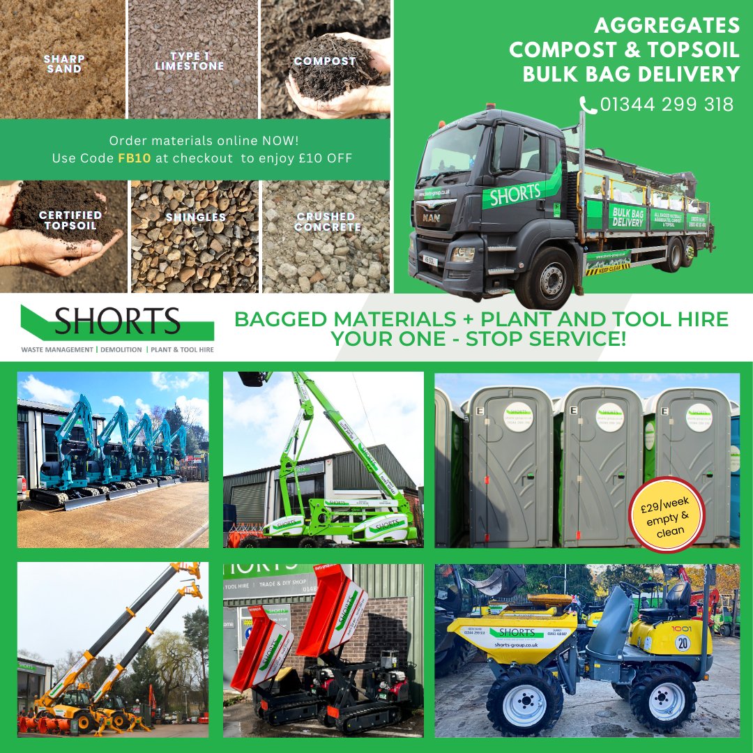 ShortsGroup's tweet photo. 🚧Order top quality materials with Shorts for your garden or construction projects!

💰Use code FB10 to enjoy £10 OFF for your first online order.

▶️https://t.co/XX3WV7OiM4

#baggedmaterials #bulkbags #materialsupply #surreybuilders #hampshire #berkshire https://t.co/QSoPA2Rns7