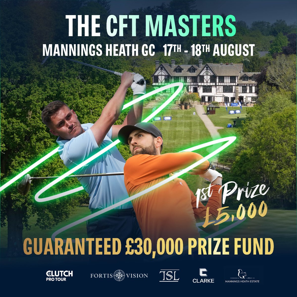Be sure to come and watch the CFT at Manning's Heath Estate this August. Spectate and support the players, see who manages to swing the 1st Prize and enjoy a brilliant few days of golf with us. Find out more 👉 manningsheath.com/all-events/clu…