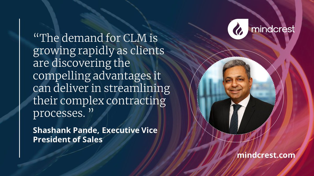 mindcrestinc's tweet photo. We're pleased to be working with @SirionCLM, the global leader in AI-powered contract lifecycle management (CLM), to offer our clients the best-in-class AI technology. 
 
Read more: https://t.co/t0Ba09n8BT #clm #contracting #AI https://t.co/eJcbBi3KMr