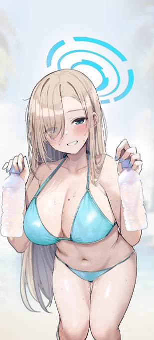 「ねぇねぇ、水飲みたいー?」  C102限定イラスト本表紙です  #ブルアカ #BlueArchive