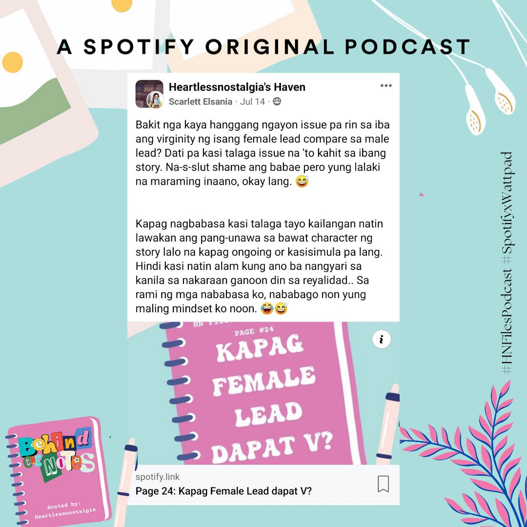 heartlessN_wp's tweet photo. Weekly Winners:
Scarlett Elsania (FB)
@xeilliex (twt)
@/lady_marble.wp (IG)
Kindly fill up this form to claim your prize.
https://t.co/Dysi5HL6Rp
#HNFilesPodcast #SpotifyxWattpad https://t.co/2TnmITEjgY